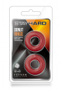 Stay Hard Donat Cockrings 2-pak, red